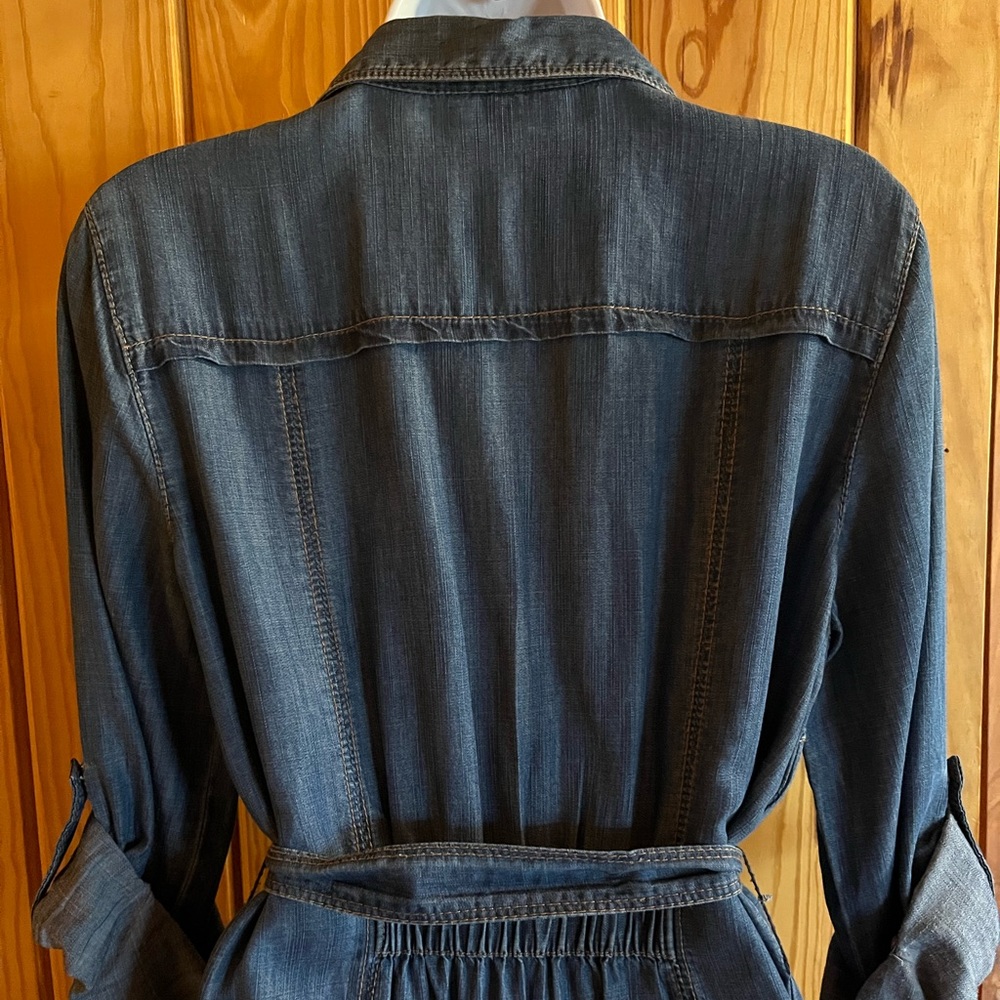 INC International Concepts Blue Denim Shirt Dress - Picture 6 of 8
